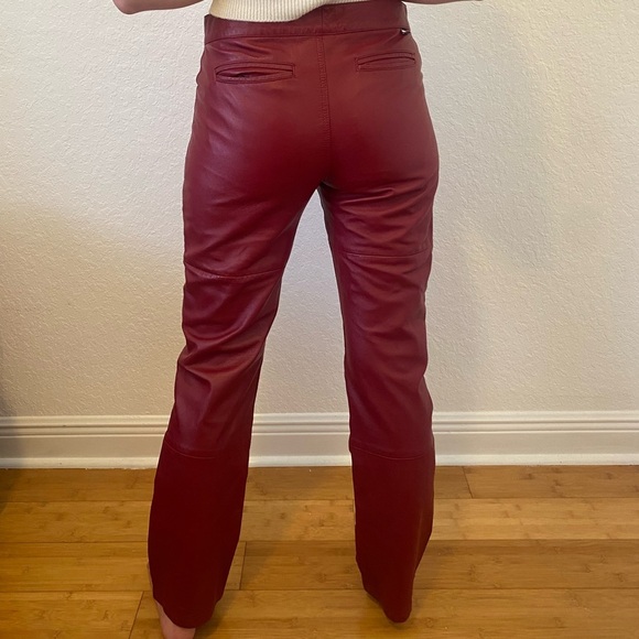Tommy Hilfiger Vintage Red Leather Pants Size 7 - Picture 7 of 9
